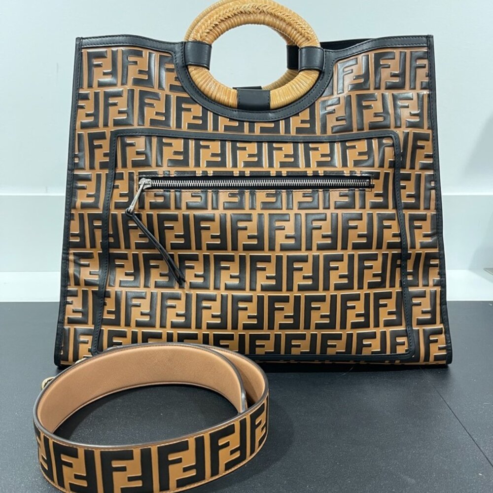 Fendi Runway Shopper Tote with Fendi Strap (JB1372)